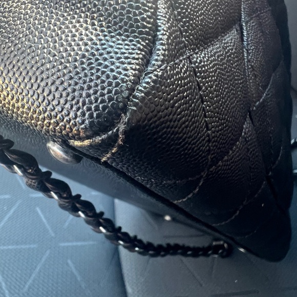 Chanel Coco Handle Bowling,black caviar quilted lizard-embossed top handle - Picture 7 of 17